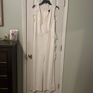 White Ruffled Jumpsuit